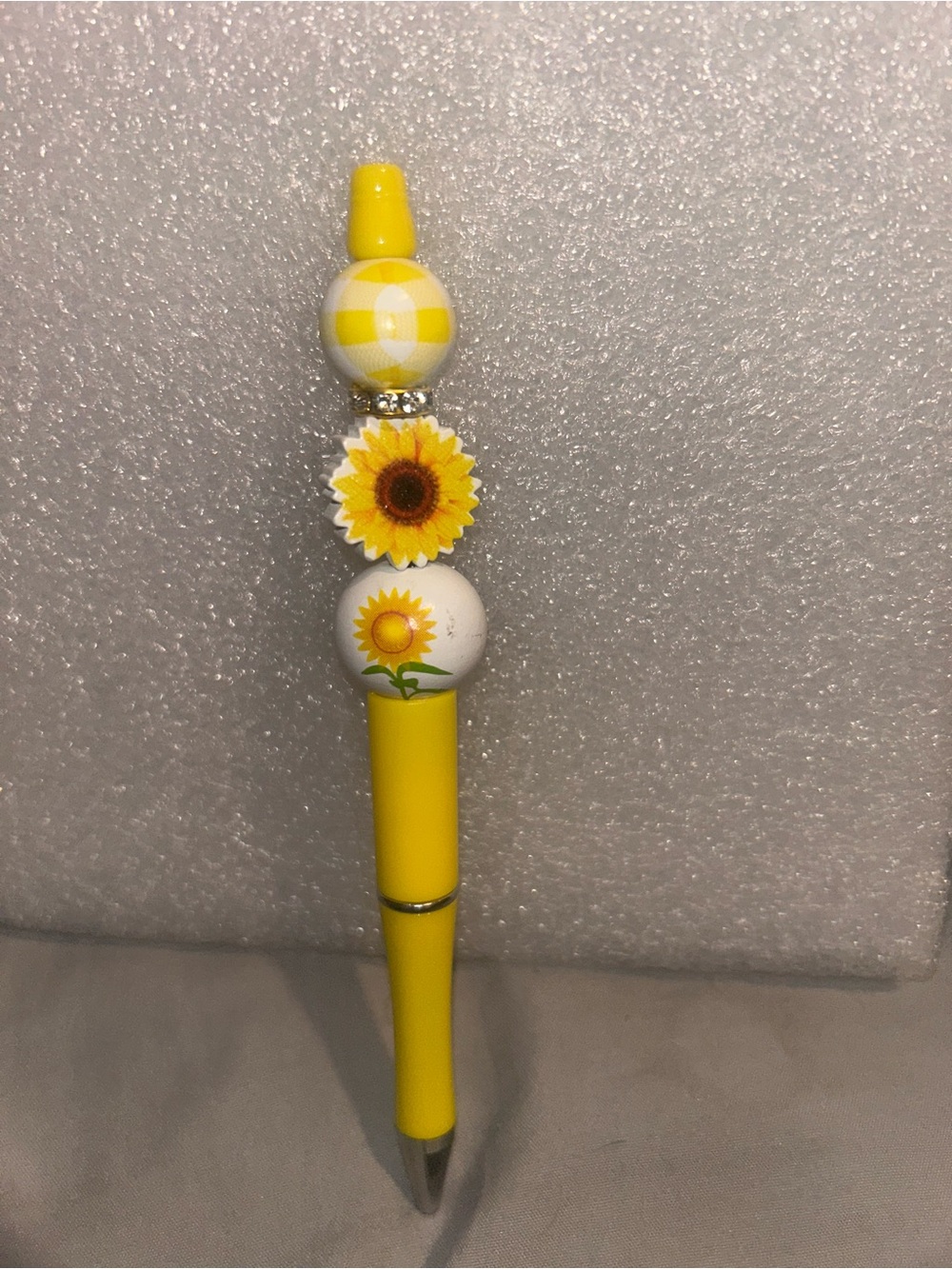 Hand Crafted Yellow Sunflower Bead Pen